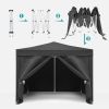 10'x10' EZ Pop Up Canopy with 4 Removable Sidewalls, Carry Bag & Weight Bags