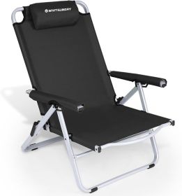 Whitsunday 4-Level Adjustment Table Portable Camping / Backpacking Chair (Color: Black)