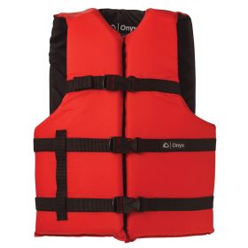 Onyx Nylon General Purpose Life Jacket (Color: Red, Size: Adult Universal/Red)