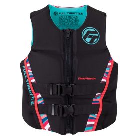 Full Throttle Women Rapid-Dry Flex-Back Life Jacket (Color: Pink/Black, Size: M)